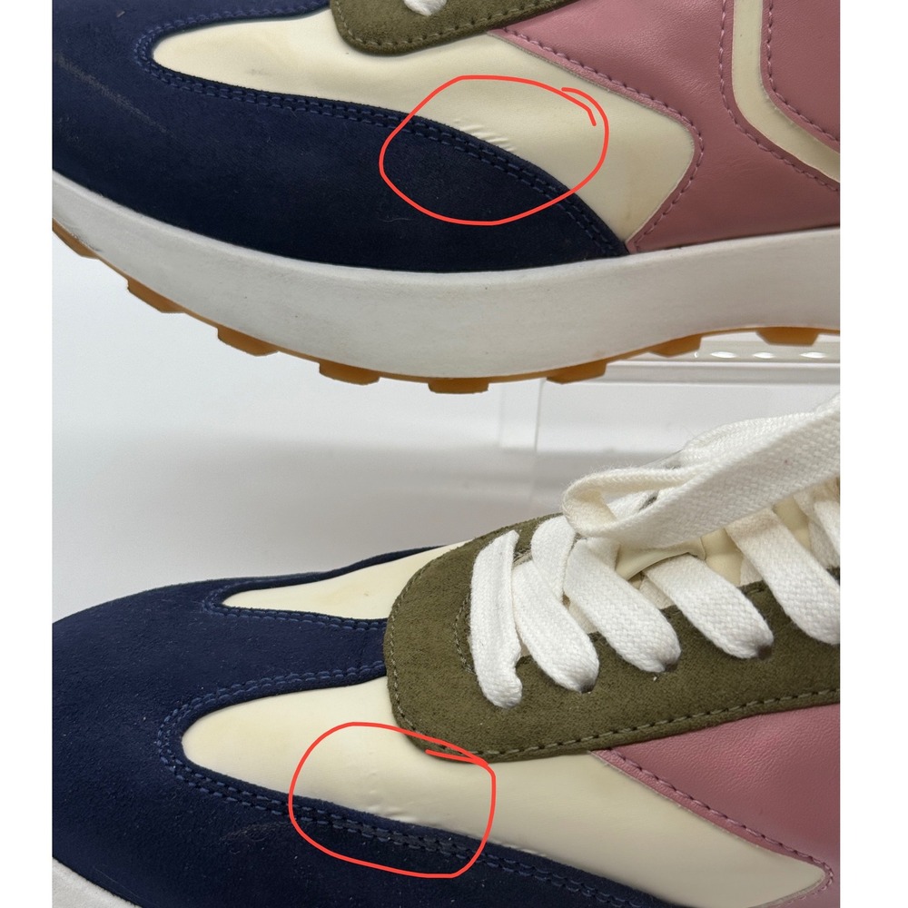 Steve Madden Sneakers Womens 11 Multi Colorblock Leather Suede Retro Platform - Picture 5 of 9